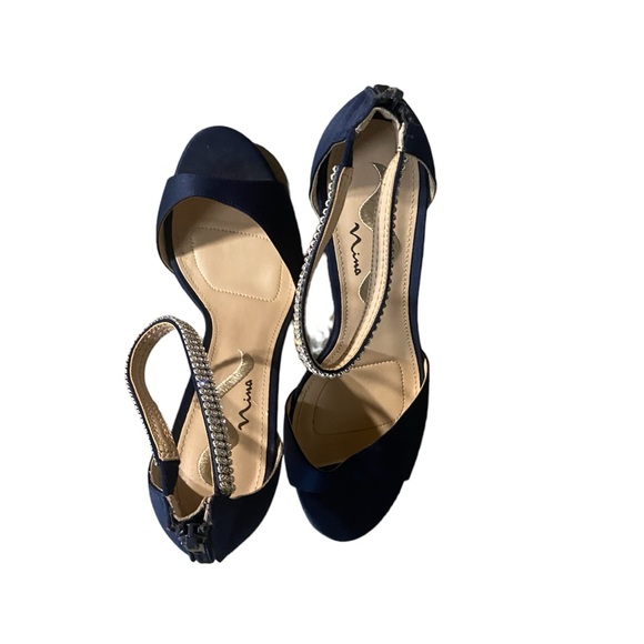 Blue Nima Heels, Navy blue size 9 medium\39, - Picture 3 of 7